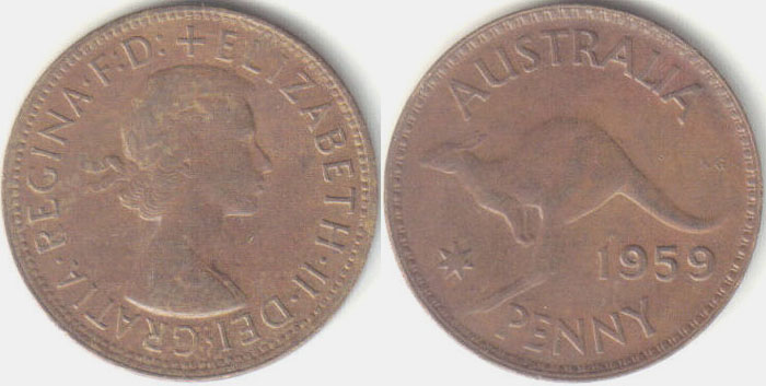 1959 Australia Penny (gVF) A000091